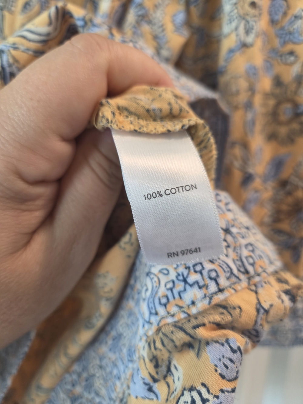 J. Jill Floral Boho Tunic Blouse 3/4 Sleeve Split Neck Relaxed Fit Size Large - Picture 5 of 6